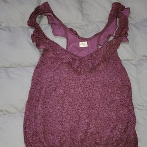 Dark purple tank with ruffles